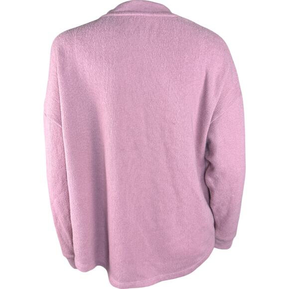 Cuddl Duds Jersey Back Sweater Henley Pullover Mavue Haze Large Fall Winter - Picture 8 of 10